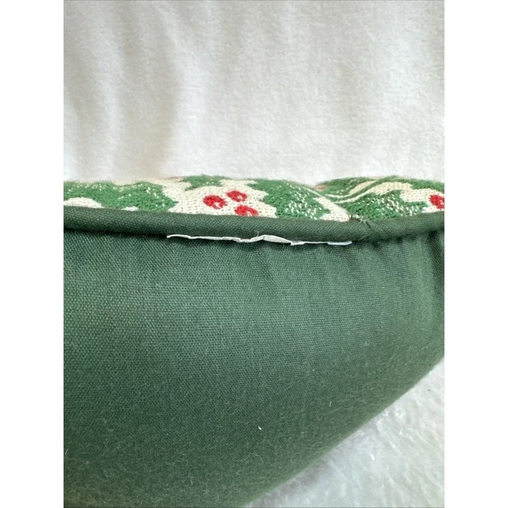 Vintage Christmas Father Christmas Santa Claus Tapestry Throw Pillow Green Red